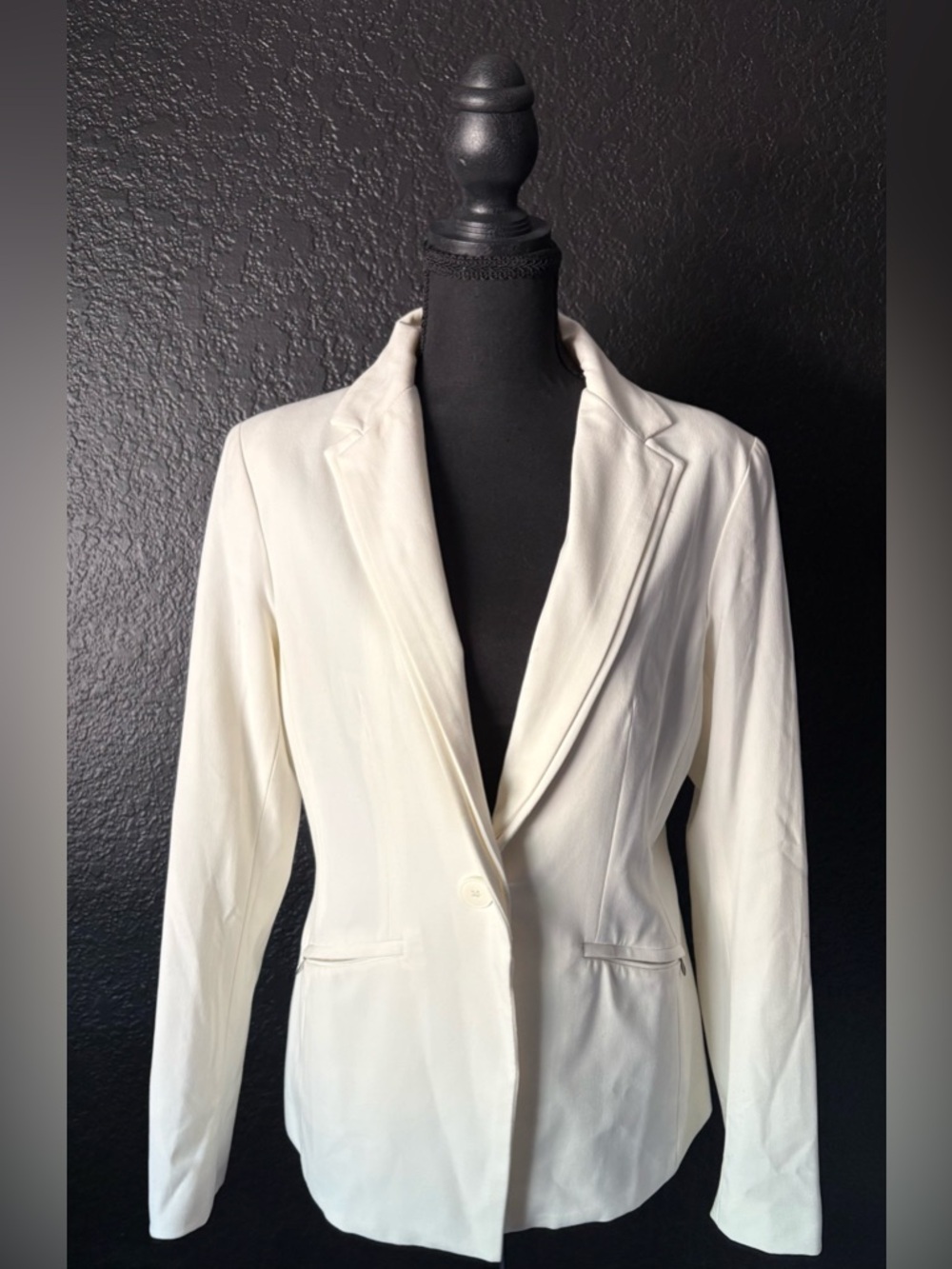 New York & Company Cream Single-Button Blazer